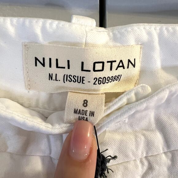 Nili Lotan Flavie White Pants Size 8 NWT 98% Cotton Made in USA - Picture 5 of 6